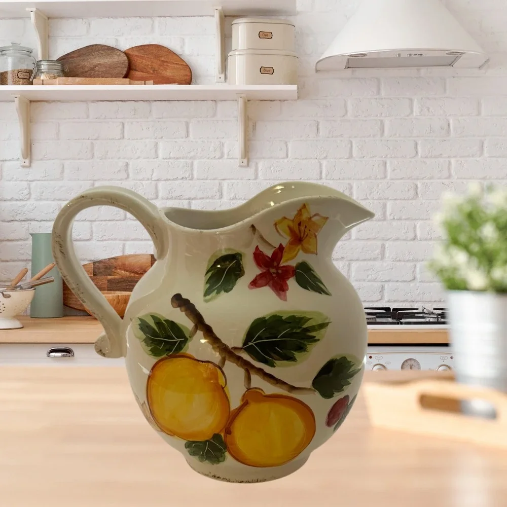 Maxcera Harvest Fruits Pitcher and‎ Sugar Bowl Set – Vibrant Fruit Design